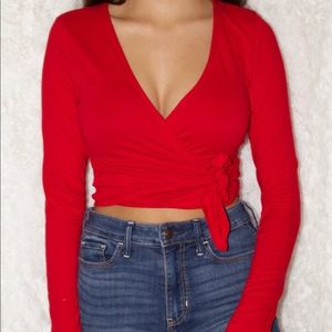 Red long sleeve shirt